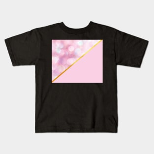 Pink and gold abstract bubbly Kids T-Shirt